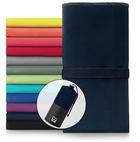 Blumtal Mikrofaser Handtuch leicht & extra saugstark - schnelltrocknende Microfaser Handtücher - optimales Fitness Handtuch/Strandtuch Mikrofaser/Gym Towel - Reisehandtuch kompakt Dark Ocean Blau