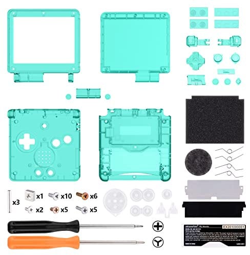 IPS Ready Upgraded eXtremeRate Emerald Green Custom Replacement Housing Shell for Gameboy Advance SP GBA SP – Compatible with Both IPS & Standard LCD – Console & Screen NOT Included
