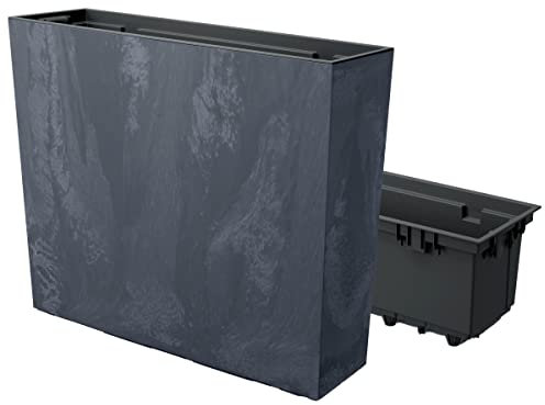 Fioriera con inserto quadrato, effetto cemento, colore: antracite, XL (l x A): 58 x 50 cm