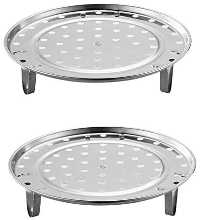 2 PCS Steamer Basket Steamer Rack Steaming Stand for Pots Pans Crock Pots with Supporting Feet Steam Holder Stainless Stainless Steel Chinese Steaming Rack