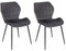 WOLTU Lot de 2 Chaises Salle à Manger, Chaise Scandinave, Chaise de Cuisine, Chaise Salon, Assise Rembourrée, Chaise en Velours, Gris Foncé/Noir, Pieds en Métal, BH356dgr-2