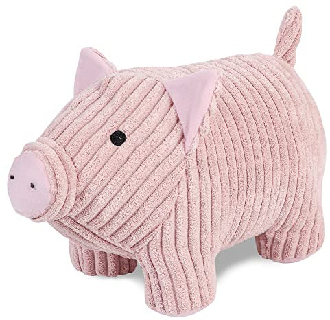 SANFERGE Niedlicher dekorativer Türstopper für Zuhause und Büro, Boden-Türstopper, Stofftier, gewichtete schwere Wandschutz, rosa Schwein