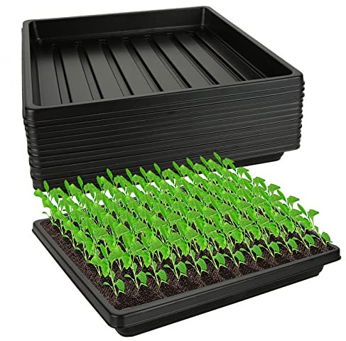 JMIATRY 12 x Sowing Tray, Seed Tray, Germination Trays for Plants, Vegetables, Fruits, Flowers, Grass (26.9 x 26.9 x 3.6 cm)