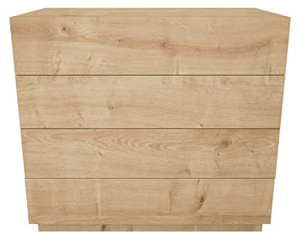DECOROTIKA - Lines Chest of Drawer - 4 Drawers (Oak Pattern)