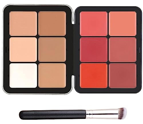 12 Color Cream Blush Palette,12 Color Makeup, Concealer Palette, Long-Wearing Full Coverage Makeup for All Skin Types (#02)