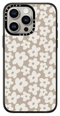 CASETiFY Compact Case for iPhone 15 Pro Max [2X Military Grade Drop Tested / 4ft Drop Protection] - Natural Flower - Clear Black