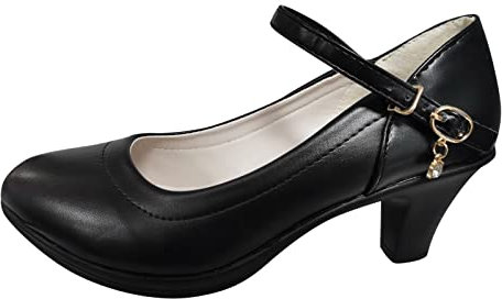 Damen Schuhe Elegant, Weite H High Heels Dirndl Niedriger Absatz Schwarz Tanzschuhe Größe Bequem Absatzschuhe Pumps Geschlossen Trachtenschuhe Mary Janes Spitz Hochzeitsschuhe Halbschuhe