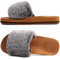 COFACE Women's Slippers with Arch Support Open Toe Ladies Faux Fur Slides Orthopedic Slippers for Plantar Fasciitis Relief UK Size 6