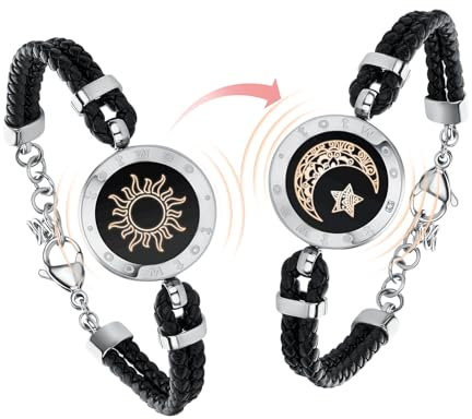 TOTWOO Pärchen Armband Paar Geschenke Partnerarmbänder mit Berührung Fernbeziehungsgeschenk für Lange Distanzen Liebes Vibration & Aufleuchten Bluetooth Pairing Schmuck