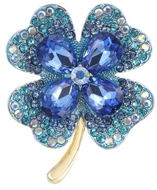 Oenothera Broche Femme Vetement, Broche En Cristal Pour Femmes, Broche Femme, pour Cadeau d'anniversaire de Filles Fournitures de Fête de Mariage Noël(Bleu)
