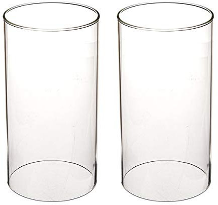 2er Set Glaszylinder ohne Boden 9,5 cm Durchmesser | auch als Ersatzglas | Windlichtglas ohne Boden 9,5 x 15,2 cm