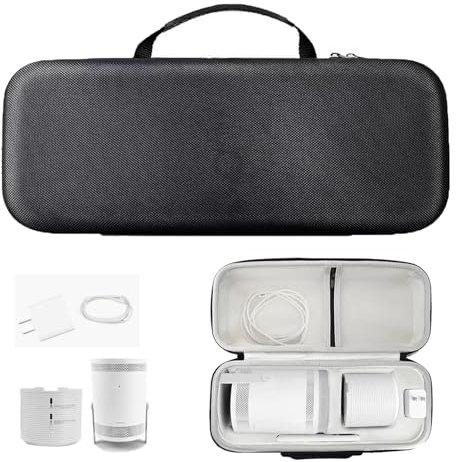 Mocoli ÉTui De Transport pour Projecteur, ÉTui De Protection pour Samsung Le Projecteur Freestyle Et Base De Batterie BoîTe De Protection à Coque Rigide Eva Noir 37,5x15,5x12cm