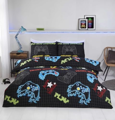 Rapport home Gamer Microfibre Duvet Cover Set Double Multi