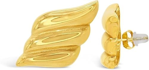 ARS-ARGENTI Statement Ohrringe Damen Mädchen Sterling Silber 925 Gold 18K - hypoallergen