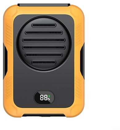 FACULX Ventilatore personale da 6000 mAh, ricaricabile tramite USB, con clip in vita, ventilatore da cintura portatile, per magliette, giacche, colore arancione (DQ223))