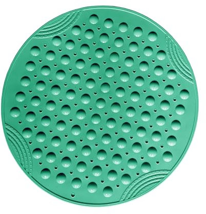VSUSN Duschmatte rutschfest, 55 cm Runde Antirutschmatte Dusche mit SaugnäPfen Maschinenwaschbar Duscheinlage rutschfest,MARRS-grün