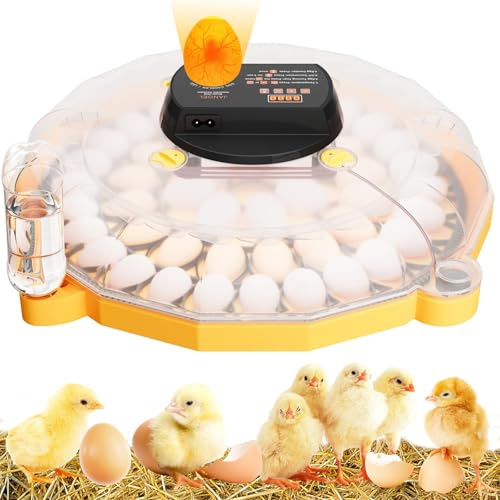 TAIMIKO 48-Egg Incubator with Automatic Turning, Digital LED Display, Automatic Humidity Control for Chicken, Duck, Quail, Poultry and Pigeon Eggs