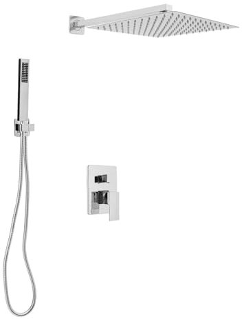 TaNeHaKi Unterputz Brausegarnitur,Wand Duschanlage Mit Handbrause Und Drehbare Kopfbrause FüR HäUser, Badezimmer,Hotels