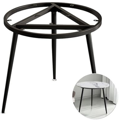 Pieds de table en métal pour table de salle à manger ronde, base de table basse robuste avec pieds de protection, pieds de table de jardin (noir, 50 x 50 x 72 cm)
