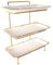 jinsongdafa 3 Tier Serving Tray Set, 3 pieces 35.5 CM Porcelain Tiered Gold rim Serving Trays, Sturdier Gold Stand, Serving Platters for Party Entertaining Food Display Fruit Dessert