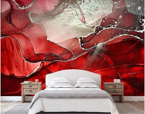 siuayosdj 3D Wallpaper Living Room Red Abstract Background Wallpaper 3D Wallpaper,3D,430x300cm