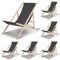 Ollewiellan 6er Set Liegestuhl Klappbar Holz Grau Strandstuhl Holz,Gartenliege Holz bis 120kg,Verstellbar Sonnenliege Holz wetterfest Holzklappstuhl Strandliege für Patio Balkon Strand