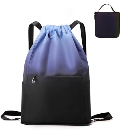 RisePlus Turnbeutel Damen Herren Kinder, Wasserdichter Sportbeutel mit Kordelzug, Faltbar & Große Kapazität, Kordelzugbeutel für Fitness, Schwimmen, Reisen, Sportrucksack in Verschiedenen Farben