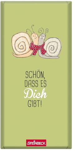 STEINBECK Liebe Geschenk-Schokolade 100g Tafel Schön dass es dich gibt Freundschaft Schnecken