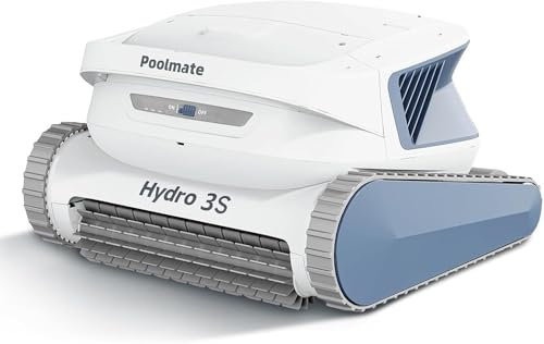 Poolmate Hydro 3S Robot de nettoyage tout-en-un sans fil pour aspirateur et récurage, double propreté supérieure, mode Eco + navigation intelligente S-Path, piscines hors sol et creusées jusqu'à 1614