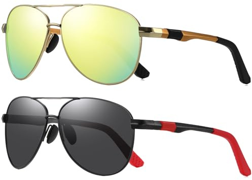 Gafas de Sol Hombre Mujer Polarizadas Metálicas Protección UV400 Piloto