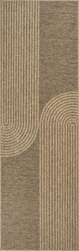 Mia's Teppiche Soil - Tappeto resistente alle intemperie, per interni ed esterni, effetto iuta naturale, resistente alle intemperie, adatto per terrazza e giardino, ca. 80 x 250 cm