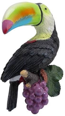 Yosoo Health Gear Tukan Baumhänger Gartenstatue Mehrfarbig Harz Tropische exotische Vogelskulptur Outdoor Dekoration für Garten Terrasse Hinterhof