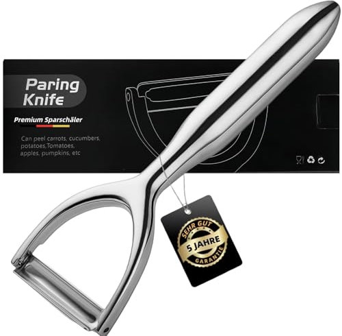 Sparschäler Premium 304 Edelstahl Upgrade, Multifunktions-Küchen Obst-Und Gemüse-Schäler Mit Echtem Holzgriff, Ultra-Scharfe, Robuste Klinge (Edelstahl Typ Y)