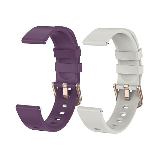 Runlio T115 Fitness Tracker, 1.47 Inch Touchscreen Smartwatch Replacement Bands, Adjustable Replacement Straps Fitness Tracker NOT for ID115Plus HR, ID115U, ID115UHR, Purple Grey