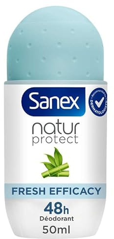 SANEX - Deodorant mit Rolle, Naturschutz, Bambus, Bio, Fresh Effacy, 48-Stunden-Schutz, 50 ml