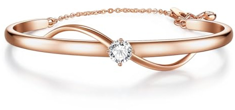 Lyniuoy Plaqué Or Blanc 18 Carats et Or Rose Éternité en Mouvement Infini Bracelet Femme, Bijoux Femme, Romantique Cadeau Femme-Idées Uniques pour Anniversaire, Fête des Mères, Saint-Valentin, Noël