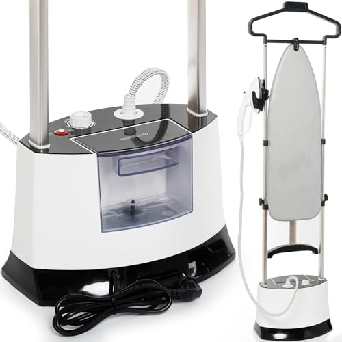 Venkillian Ferro da Stiro Verticale Professionale: Potente 1400W Vapore 6 Bar 12 Livelli di Temperatura Asse da Stiro Pieghevole Serbatoio da 1,6L per Casa Hotel e Piccole Attività