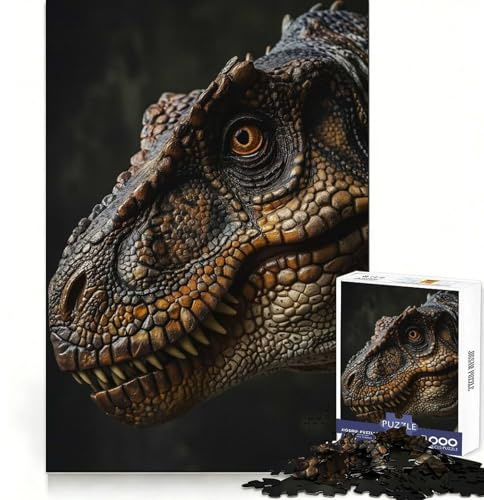 Tyrannosaurus Rex Portrait Teenagers 1000-Teile-Puzzle Intelligente Herausforderung Friedliches Hobby Feines Schloss (38x26cm)