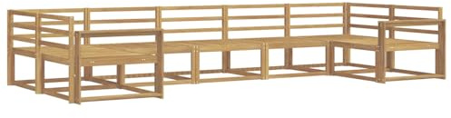 vidaXL Outdoor-Sofagarnitur 7 pcs Weiß Massivholz Akazie, Modernes Ecksofa-Set, stylische Gartenlounge, Möbel für Terrasse, wetterfest am Pool