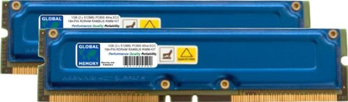 GLOBAL MEMORY 1GB (2 x 512MB) RAMBUS PC800 184-PIN ECC RDRAM RIMM ARBEITSSPEICHER RAM KIT FÜR WORKSTATIONS/MAINBOARDS