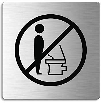 Schild Bitte setzen Piktogramm 85x85 mm Türschild aus Edelstahl selbstklebend Nr.48118