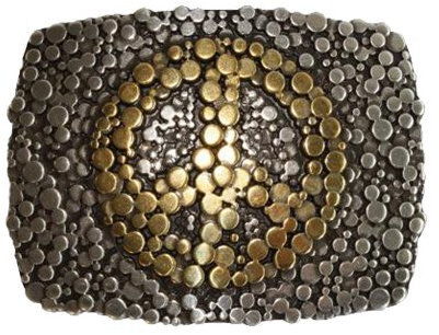 Norman K Modedesign Gürtelschnalle, Peace bicolour