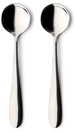 Grunwerg Windsor Carded 2SLTSWSR/C Set of 2 Stainless Steel Salt and Condiment Spoons, Mirror, 9.5 x 2.5 x 1 cm