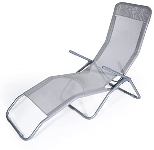 VERDELOOK | Schwingliege Riccione für den Strand, 94 x 58 x 82 cm, für Outdoor- und Gartenmöbel, grau, Liegestuhl