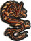 B2SEE Aufnäher Patches Aufbügler für Jacken Jeans Kleidung Bügelbilder Flicken Stoff Kleider Applikation Patches Aufbügler Aufnäher zum aufbügeln Drachen braungold 9 x 5,5 cm