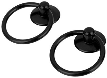 1 Paar Vintage Schrankgriffe Griff mit Ring für Aufenthaltsraum Schrank Deko, Schwarz