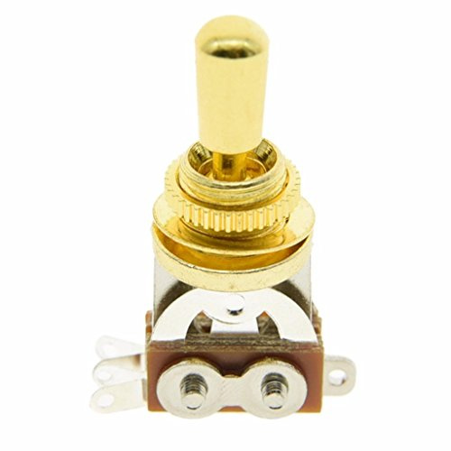 Dopro 3-Wege-Kippschalter mit kurzem Rahmen, Tonabnehmer, Gold mit Messingmetallspitze für Les Paul E-Gitarren