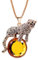 Uloveido Charm léopard Sunburst chaîne de Chandail Alliage Rond Jaune chaîne de Chandail en Verre Jaune YS842