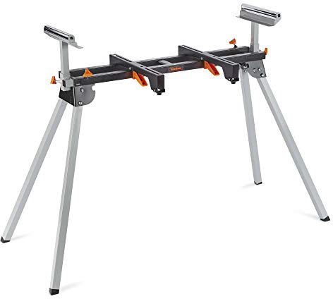 VonHaus Mitre Saw Stand - Universal Fit Table with Extending Support Arms & Quick Release Clamps - Portable Saw Stand with 150kg Weight Capacity and Folding Legs