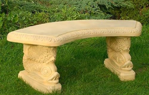 Casa Padrino Gartenbank/Parkbank Sandfarben 138 x 45 x H. 49 cm - Gebogene Garten Sitzbank im Orientalischen Stil - Gartenmöbel